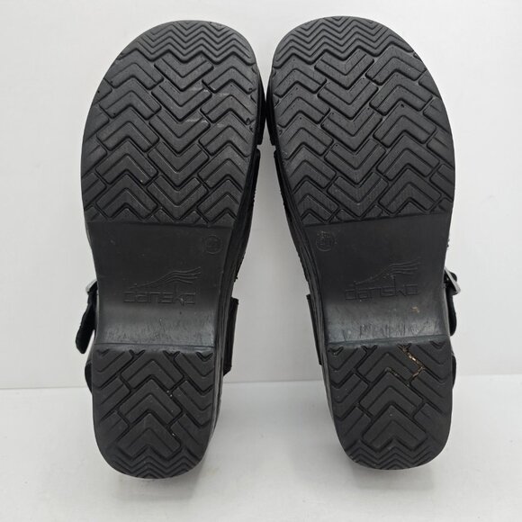 Dansko | 'Marcelle' black leather Mary Jane platform boho clogs shoes | WMS 9 - Picture 11 of 11